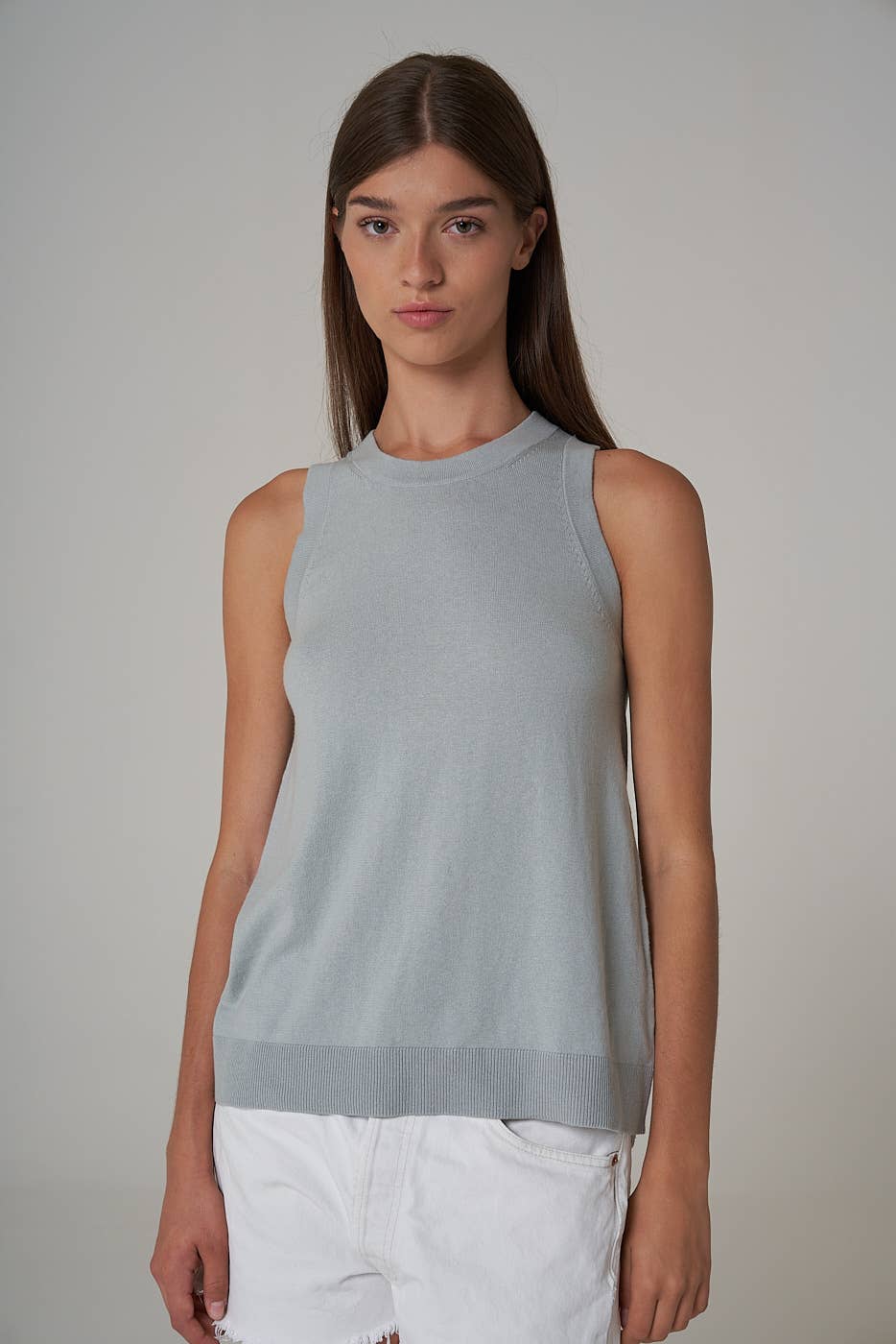 IRIS cotton cashmere knitted tank top