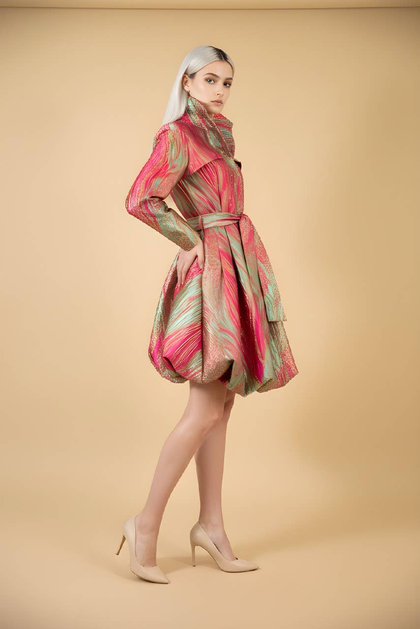 Brocade Bubble Coat-Dress