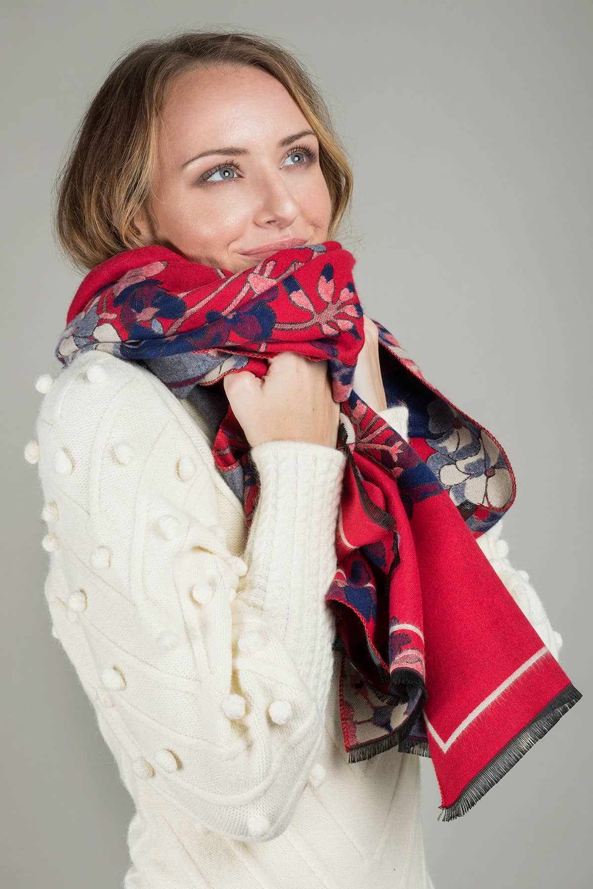 Reverse Floral Garden Printed Neck Scarf