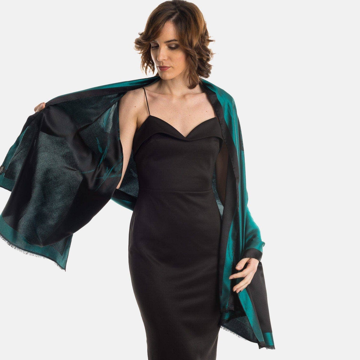 Fortuna - Silk Scarf/Shawl - Emerald Green