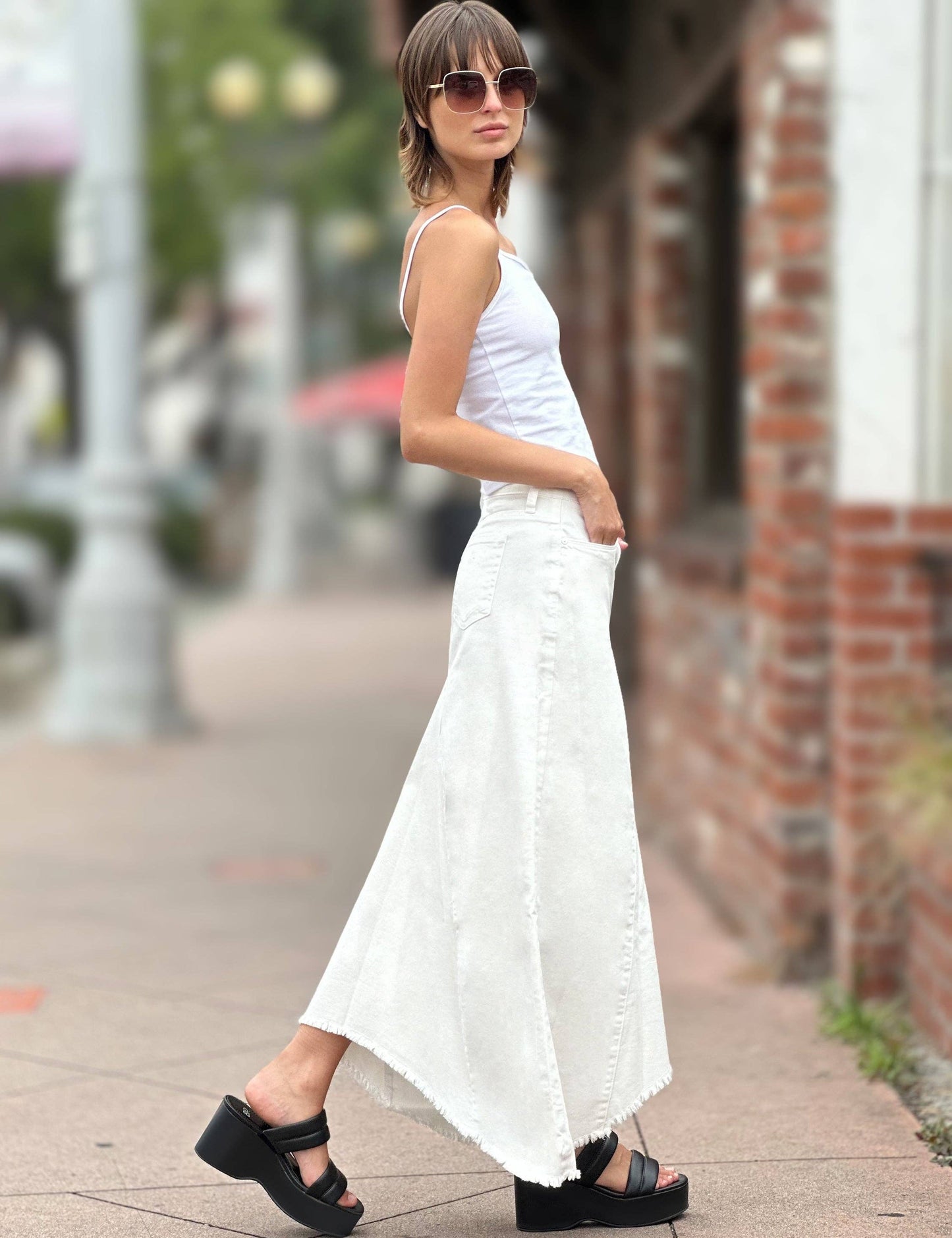 Selma Pieced Denim Maxi Skirt