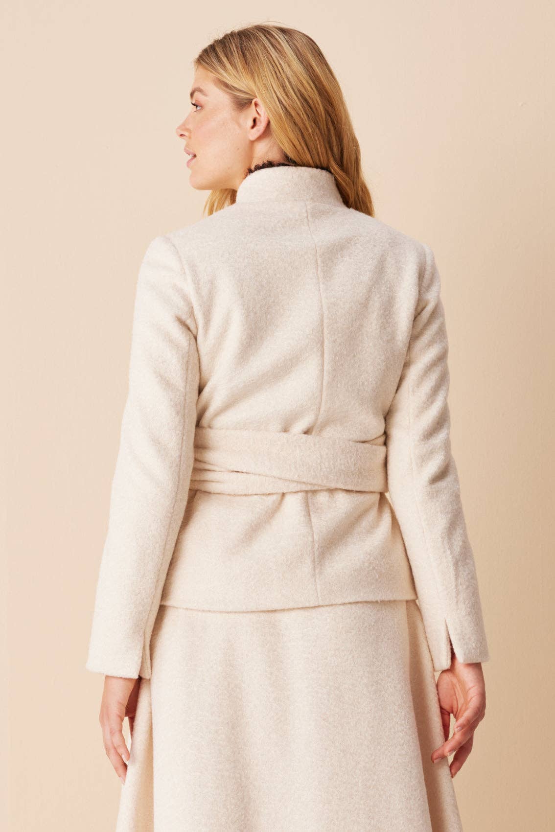 Cream wrap jacket