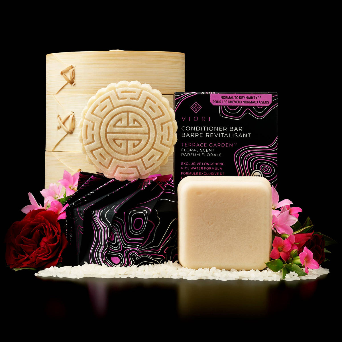 Shampoo Bar & Conditioner w/ Bamboo holder | Terrace Garden