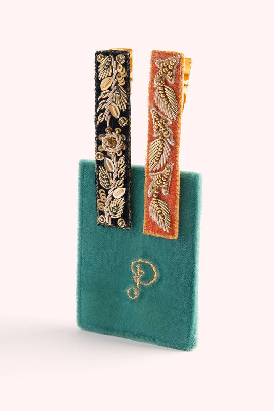 Single Hair Barette - Holly Berry, Red