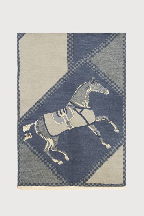 Equestrian Patchwork Knit Scarf