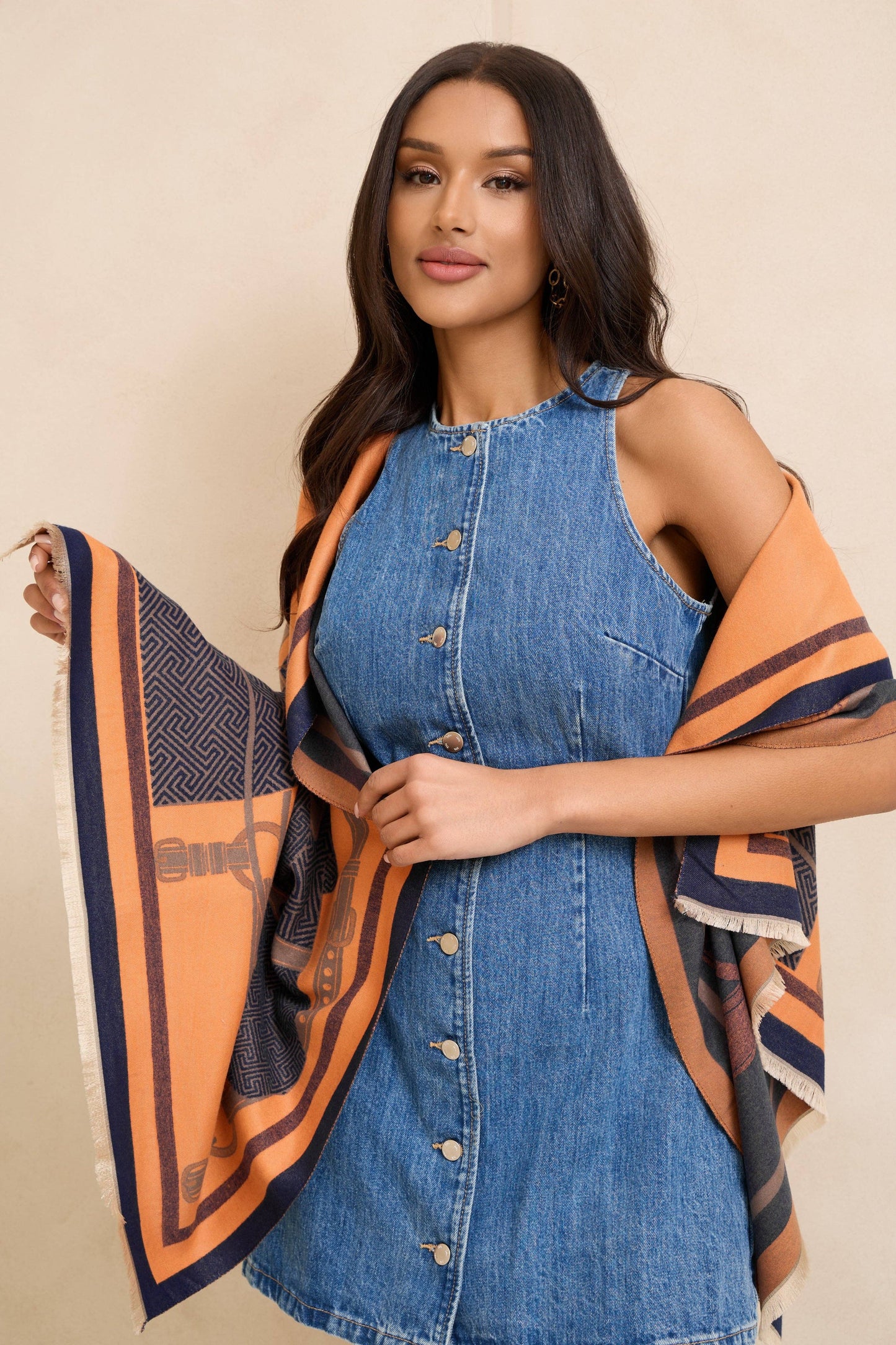Equestrian Patchwork Knit Scarf