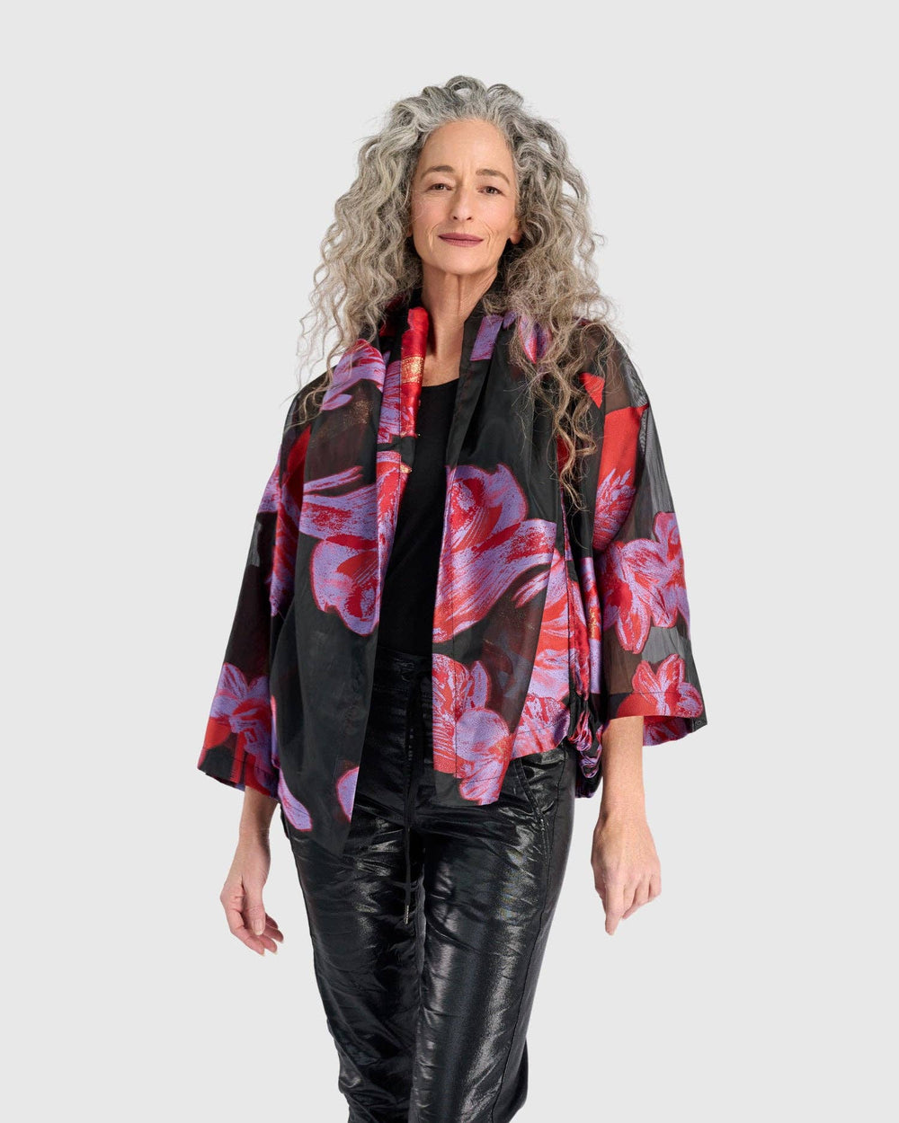 Toshi Cocktail Jacket, Red/Purple Floral