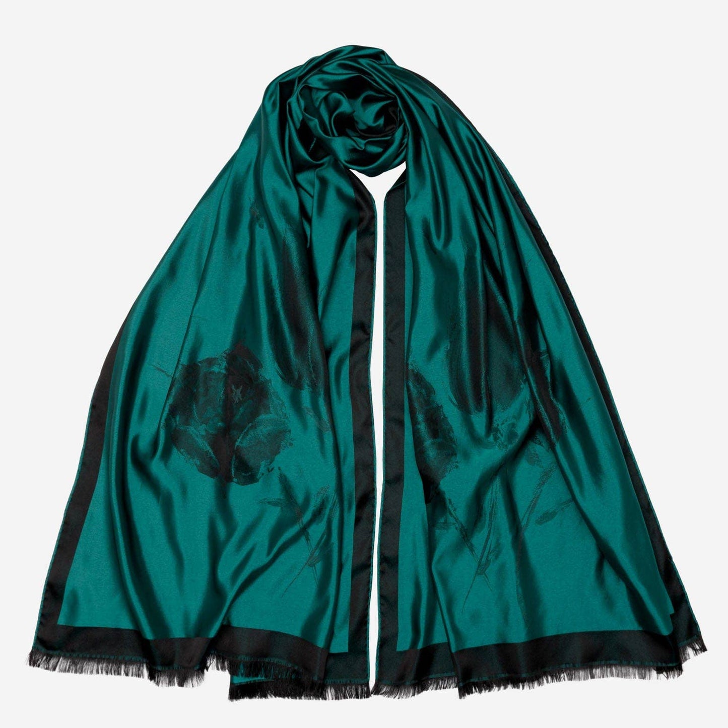 Fortuna - Silk Scarf/Shawl - Emerald Green