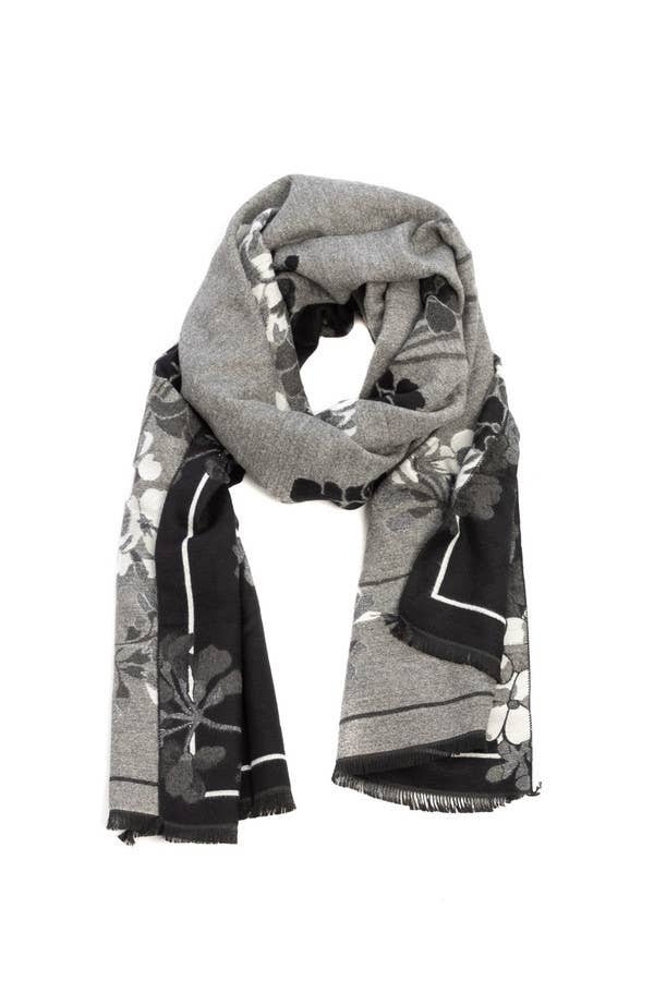 Reverse Floral Garden Printed Neck Scarf