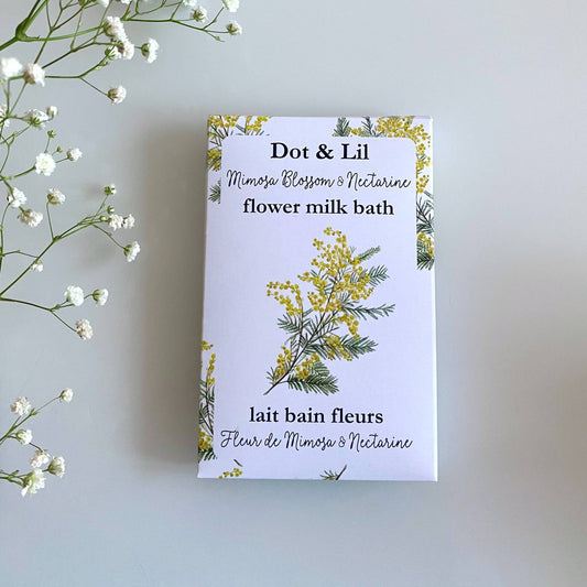 Mimosa blossom & nectarine milk bath sachet