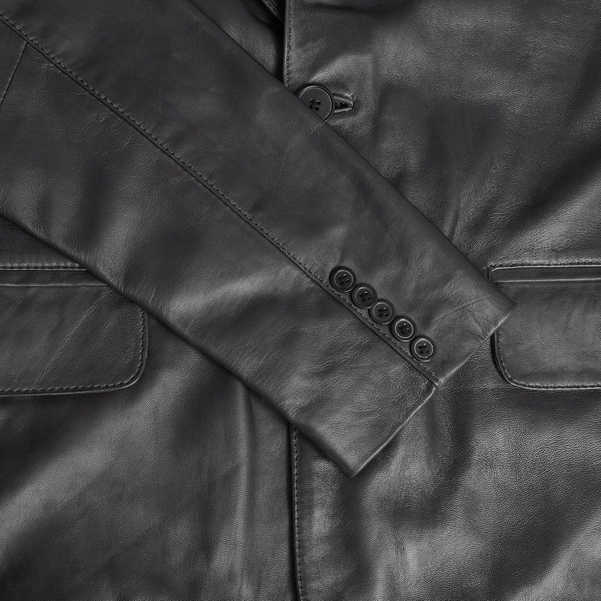 Men's Lambskin Leather Two-Button Blazer