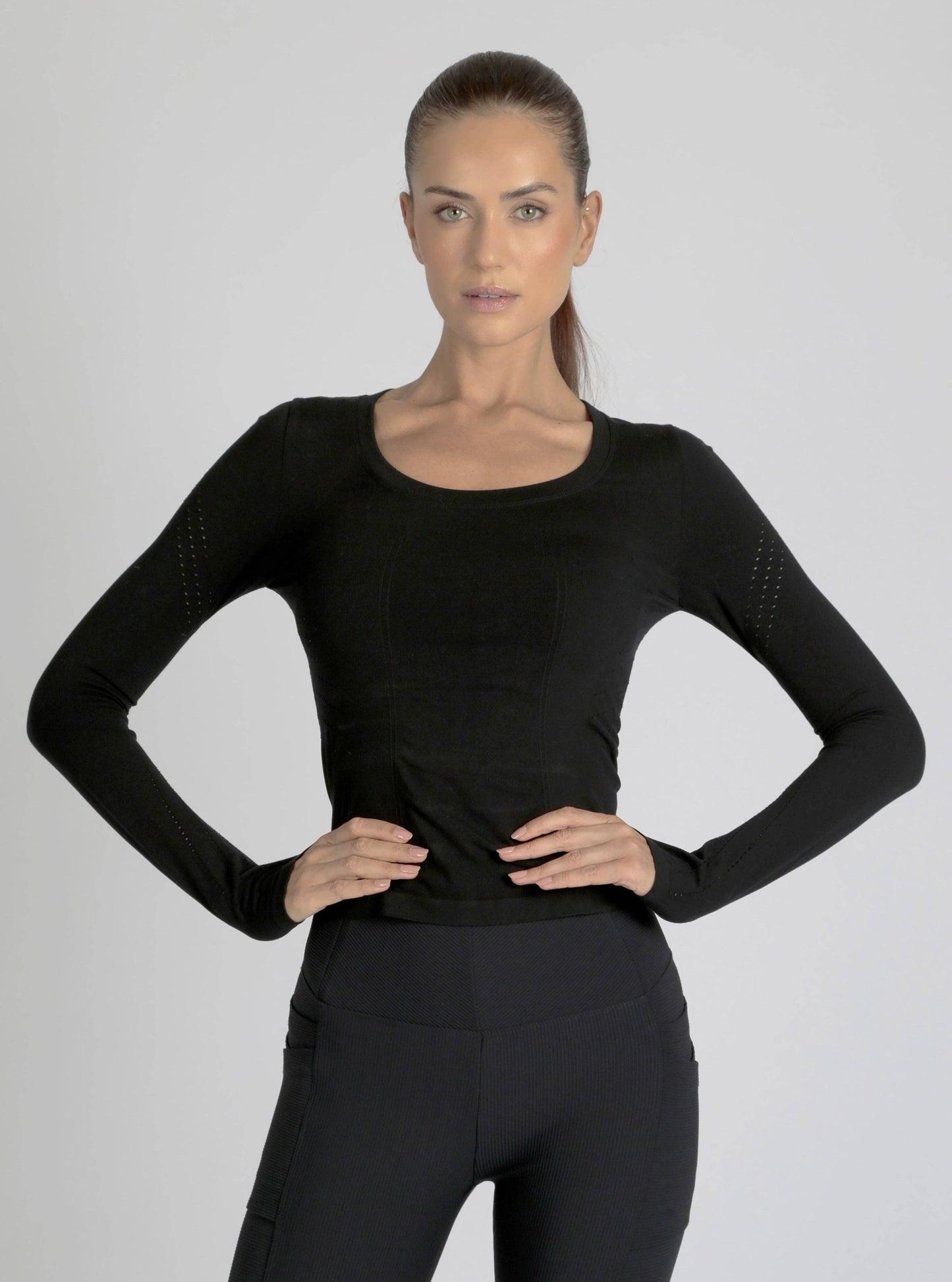 Seamless Scoop Neck Compression Top