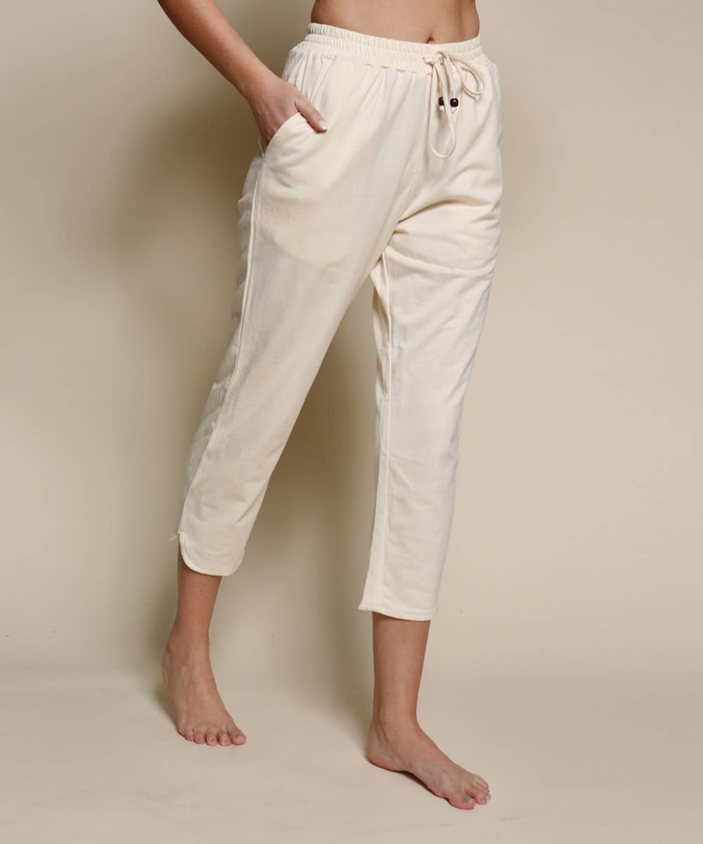 BRUSHED ORGANIC HEMP JOGGERS VANILLA