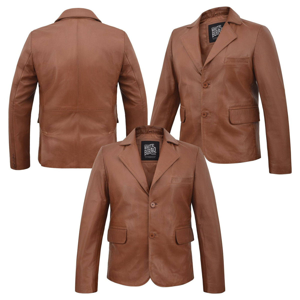 Men's Lambskin Leather Two-Button Blazer