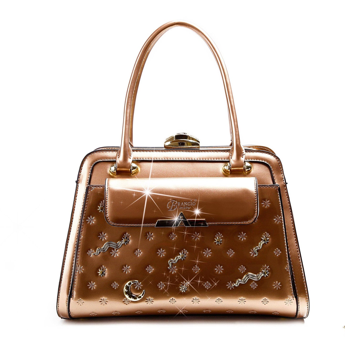 Brangio Italy Luxury Celestial Metallic Satchel Bag
