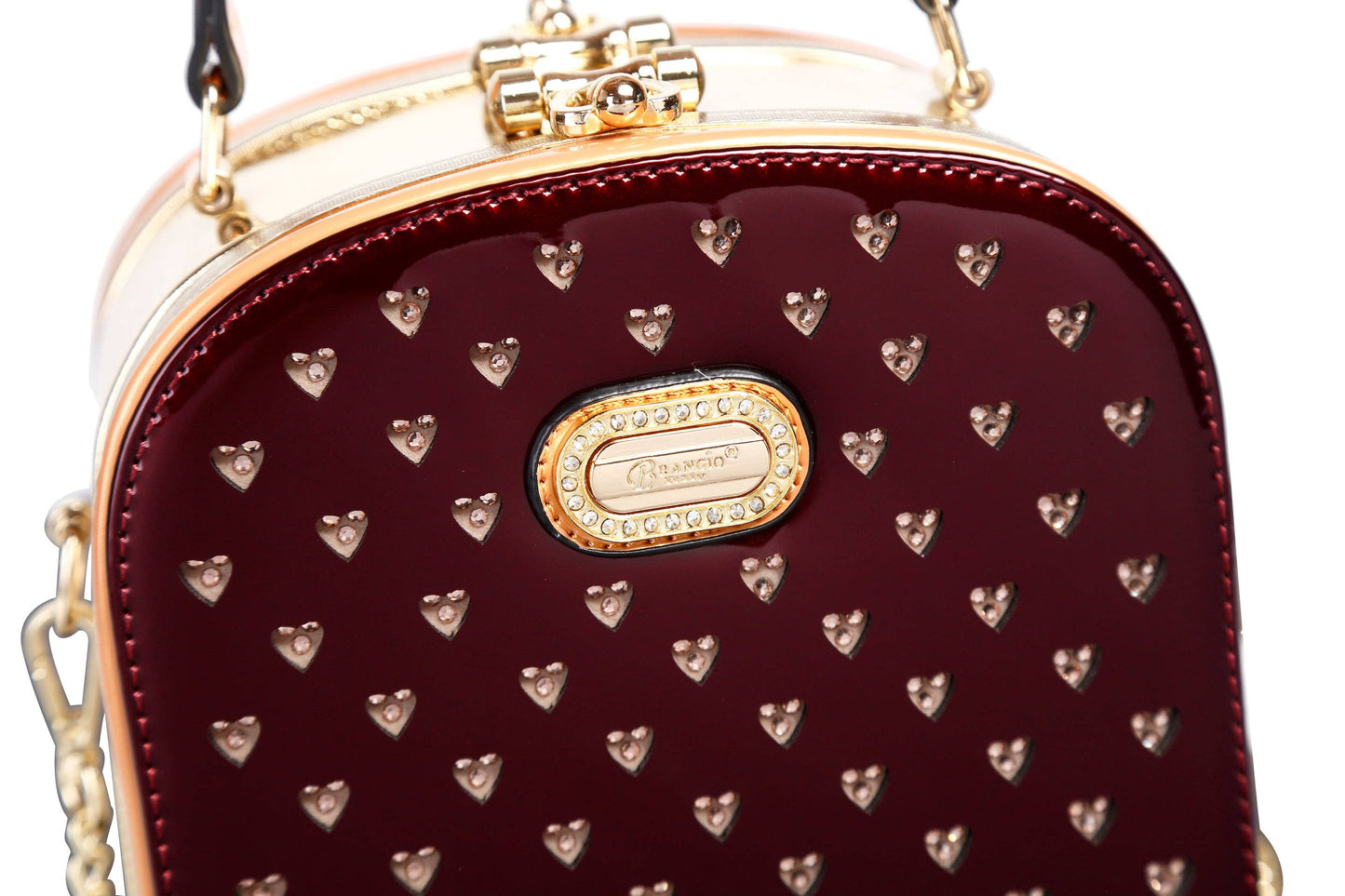 Brangio Italy Elegant Heart-Embellished Top Handle Bag
