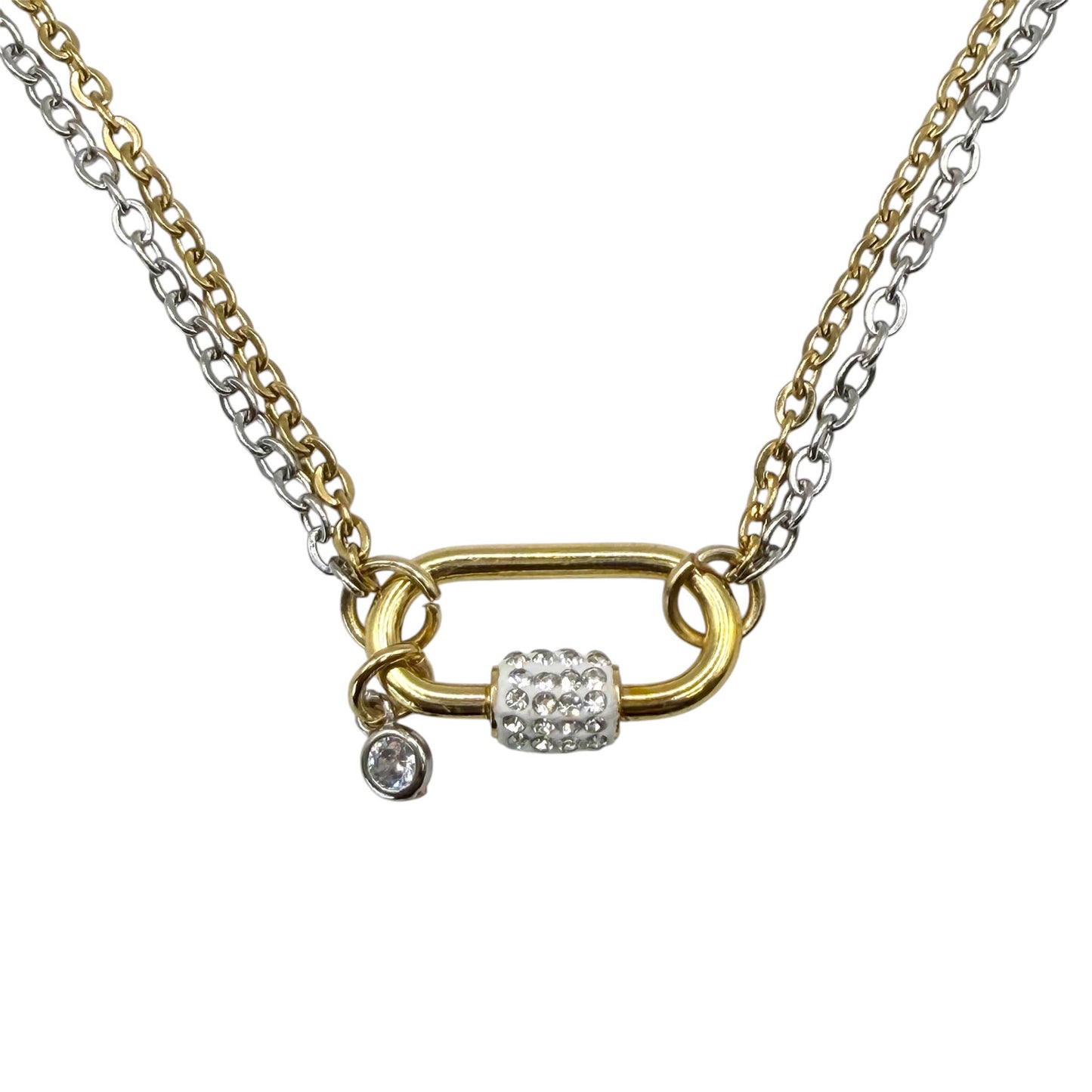 Charm necklace loved heart charm stainless steel mixed 
