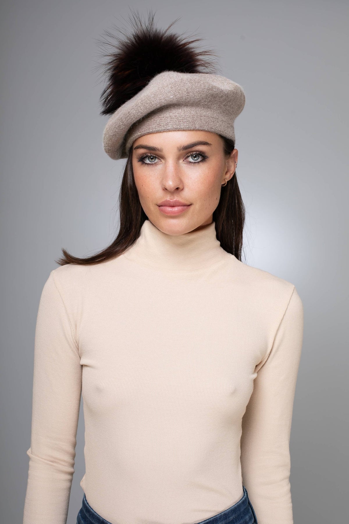 Beige Cashmere Beret
