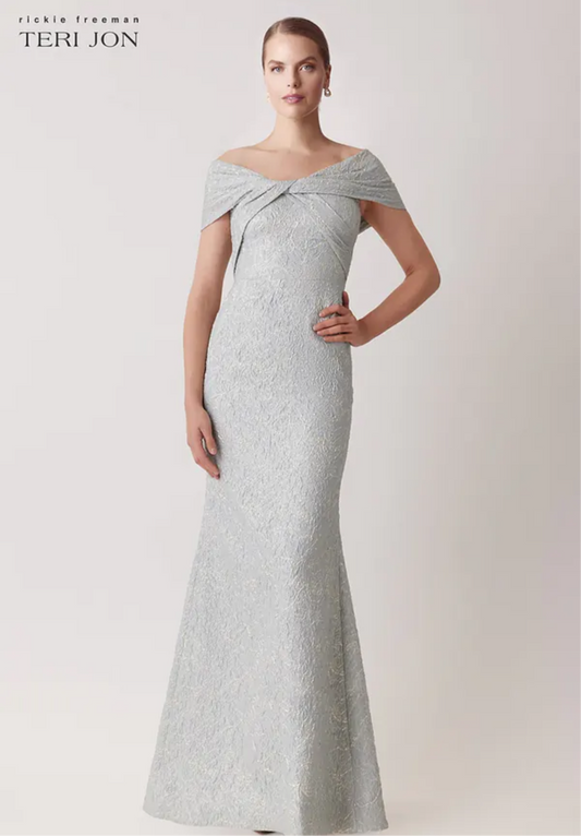 Jacquard Twist Mermaid Gown