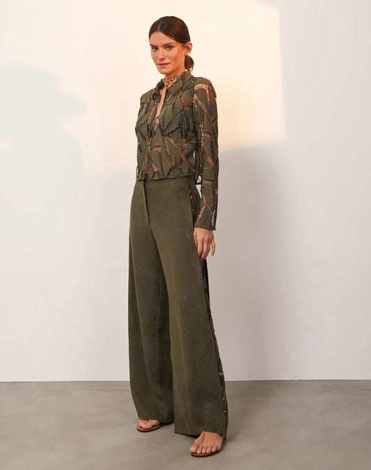 Collen Top & Bree Pants in Evergreen