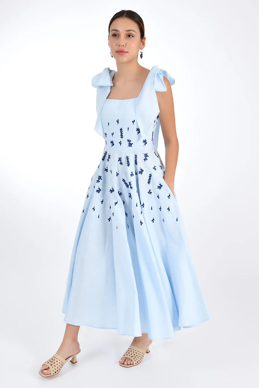 Mimose Dress in Light Lagoon