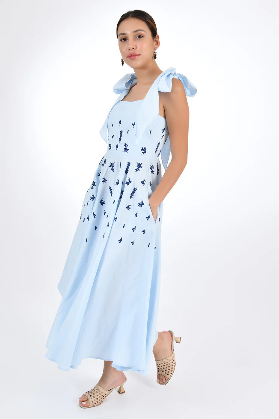 Mimose Dress in Light Lagoon