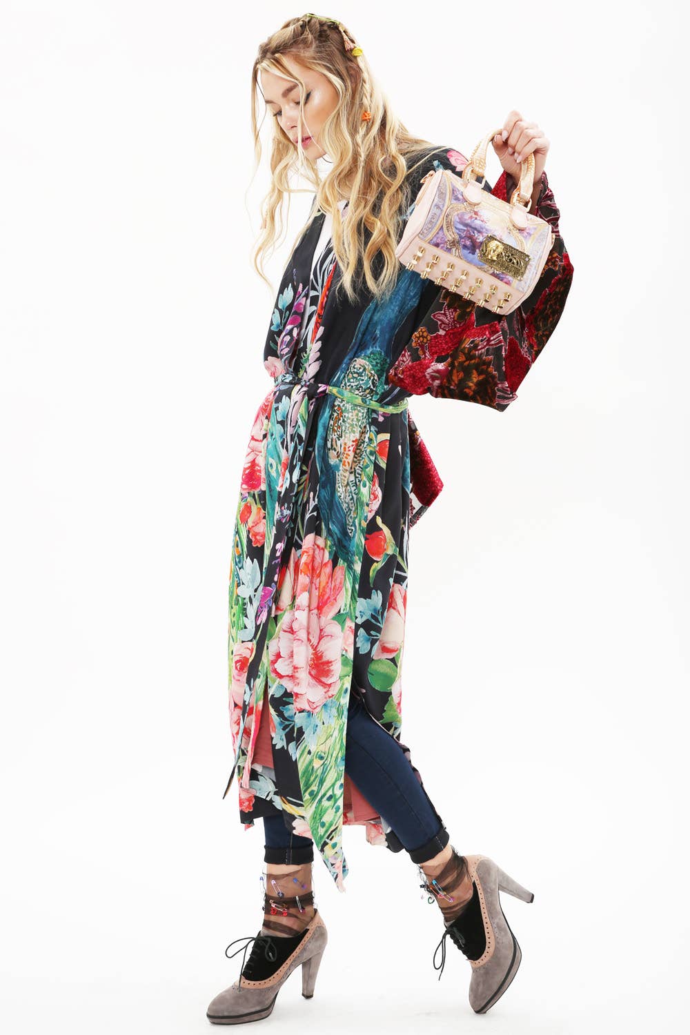 Sweet Fantasy Kimono | Peacock Floral Print | Women's Kimono