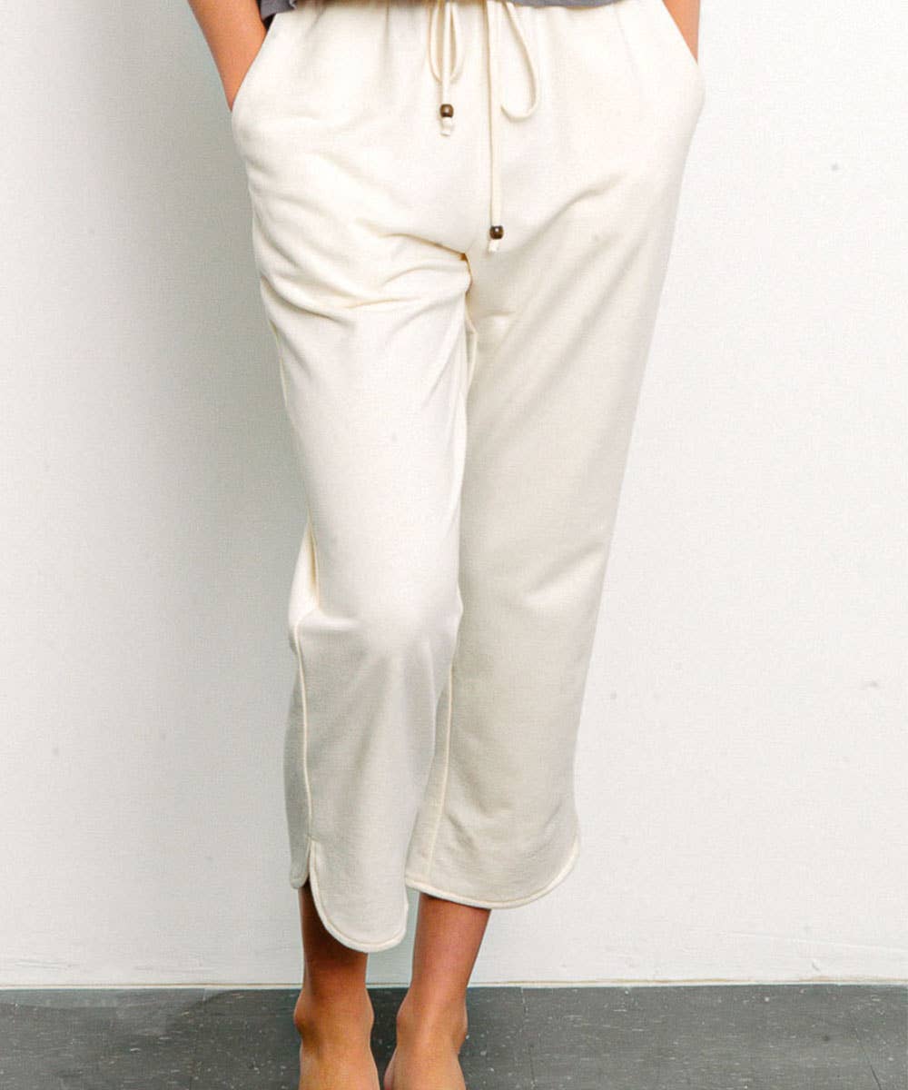 BRUSHED ORGANIC HEMP JOGGERS VANILLA