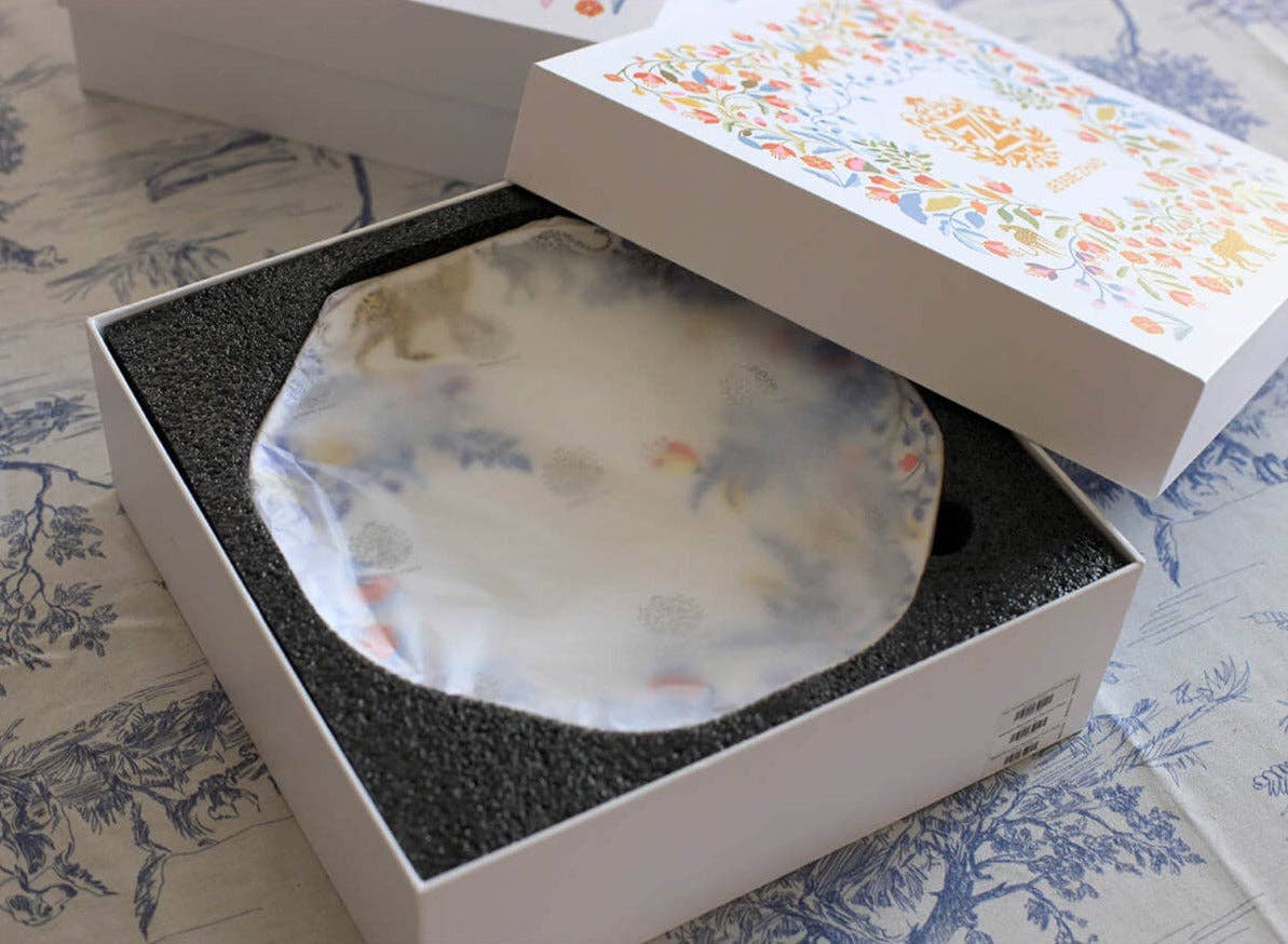 Amazon Rainforest Bone China Plates In Blue, Set Of Three