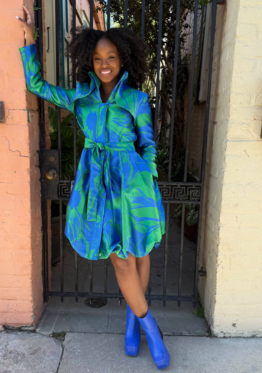 Brocade Bubble Coat-Dress