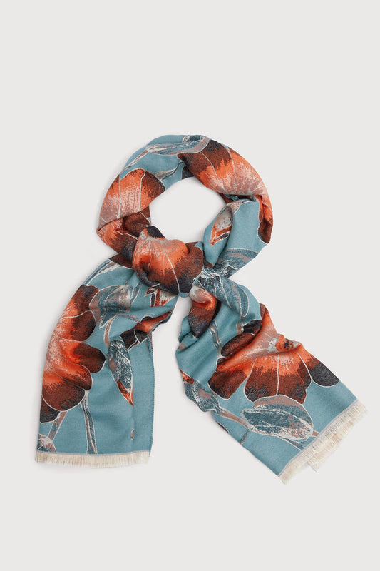 Reversible Blooming Botanical Scarf