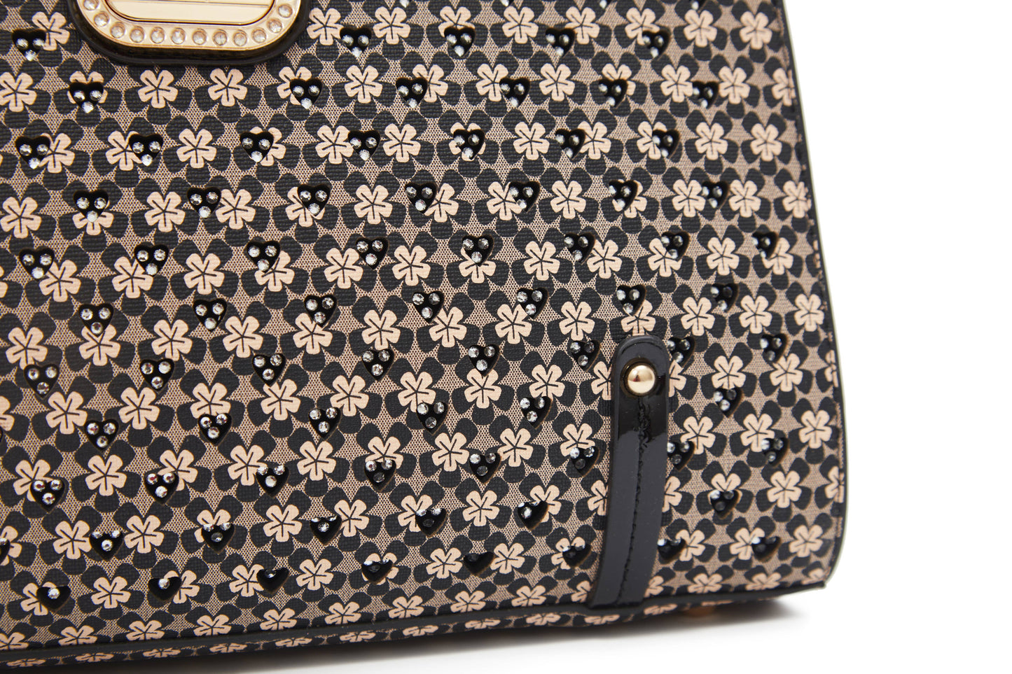 Brangio Italy Luxury Hearts Rhinestone Designer Handbag