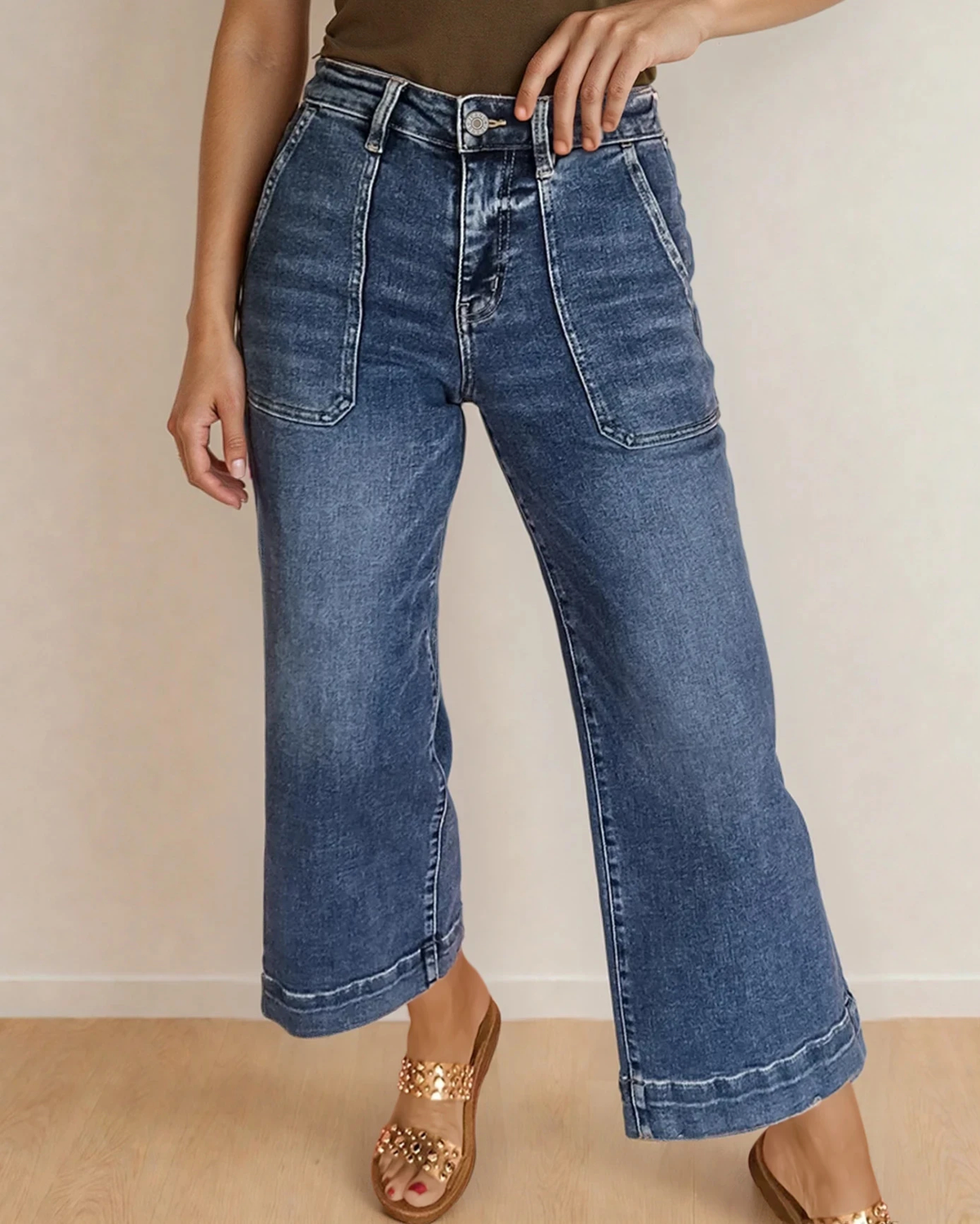 Willow Cropped Wide Leg Jeans | High Rise Denim