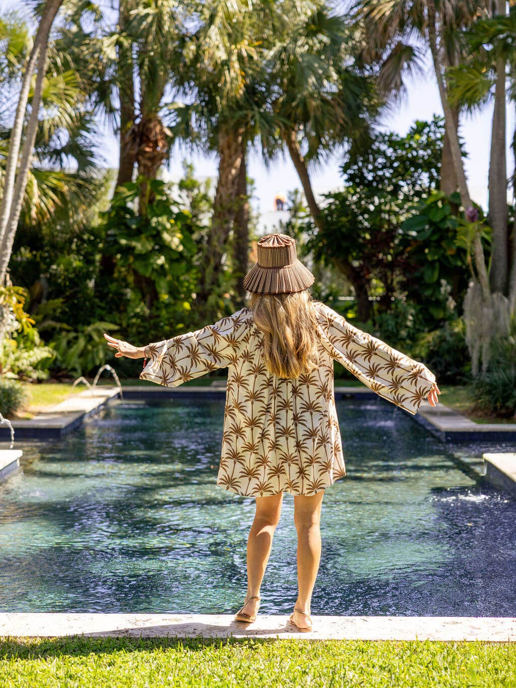 Ada Dress - Chocolate Palm Tree