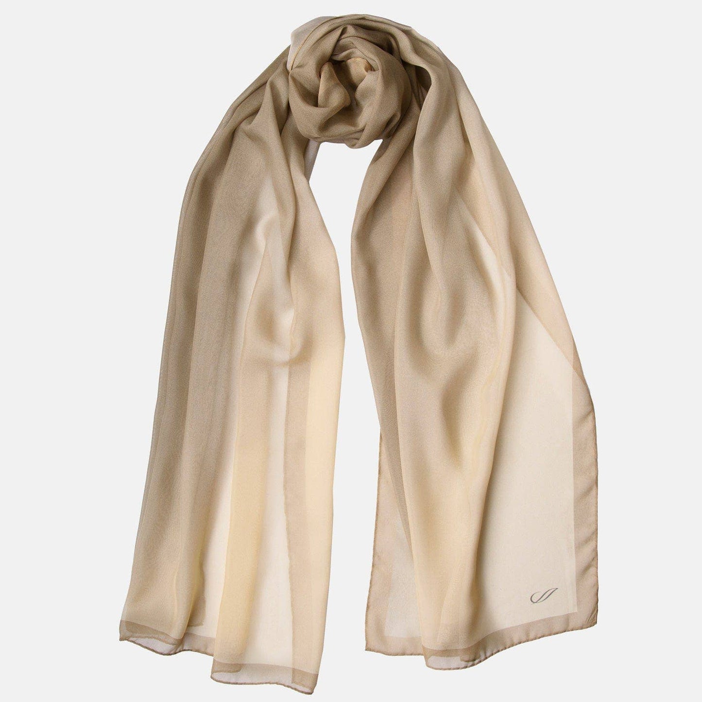 Sophia - Silk Scarf/Shawl - Soft Gold/Bronze