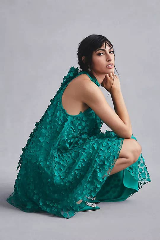 Halter Swing Mini Dress - Seaglass Petal