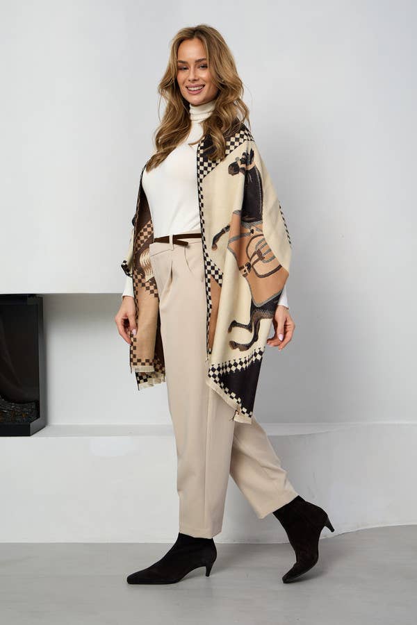Equestrian Patchwork Knit Scarf