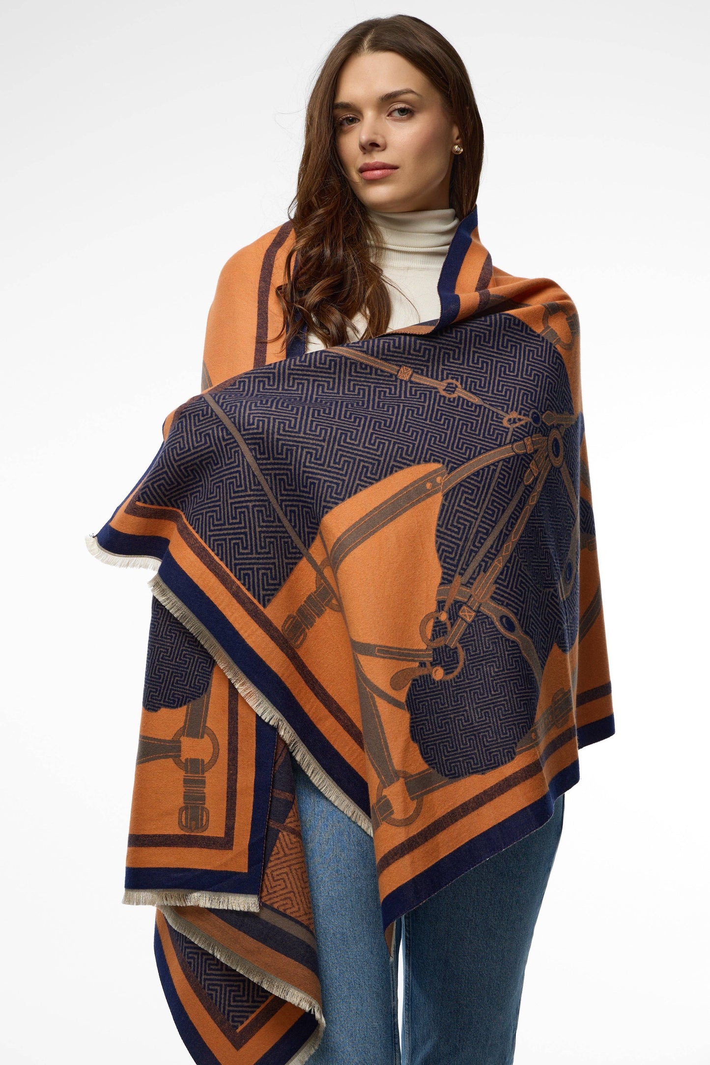 Equestrian Patchwork Knit Scarf