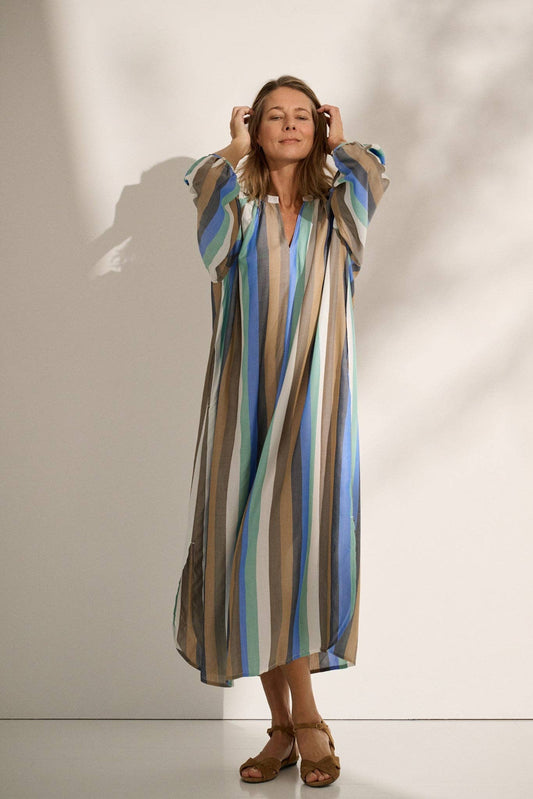 Sun dress silky stripe