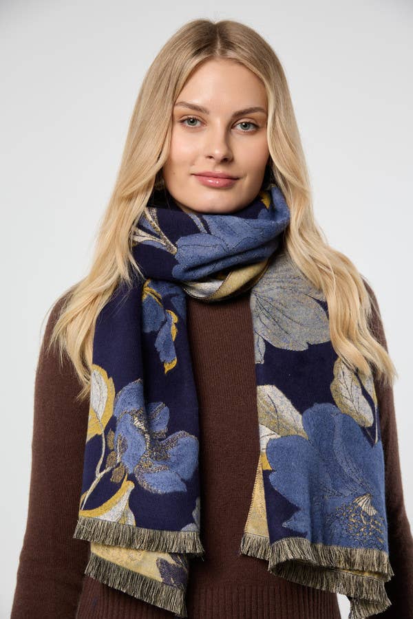 Gilded Floral Reversible Scarf