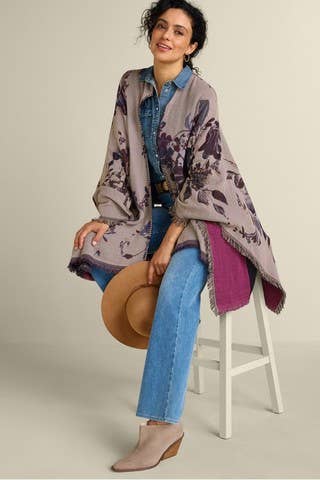Ruana Beatrix Floral Wrap