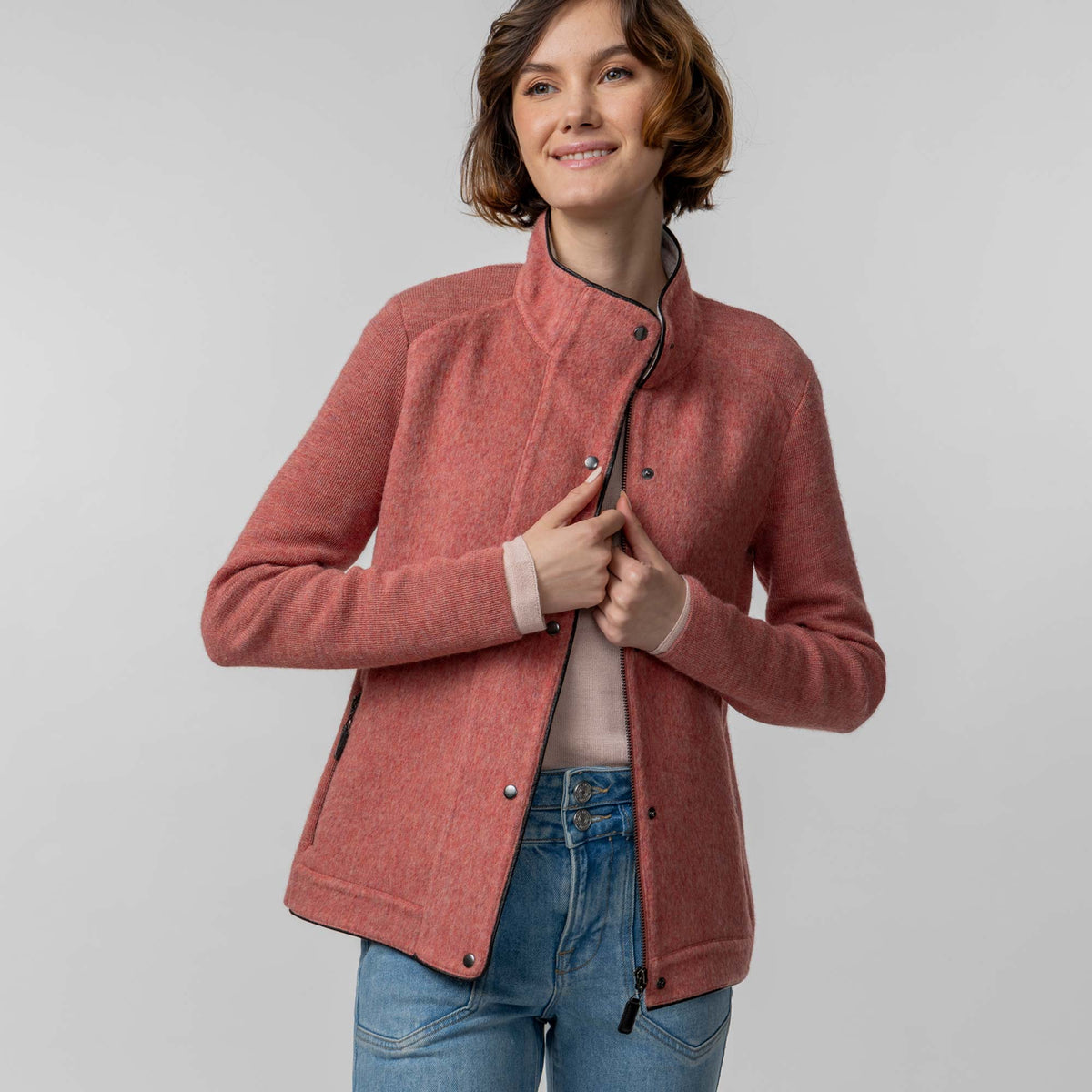 Alicia Adams Alpaca Gia Jacket in Cayenne