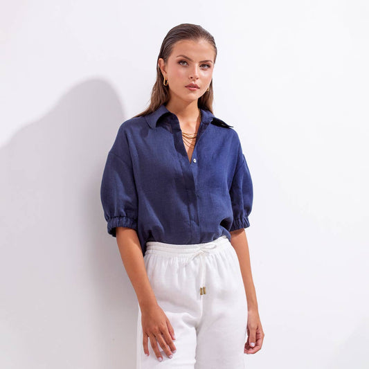 MAR SHIRT BLUE LINEN 