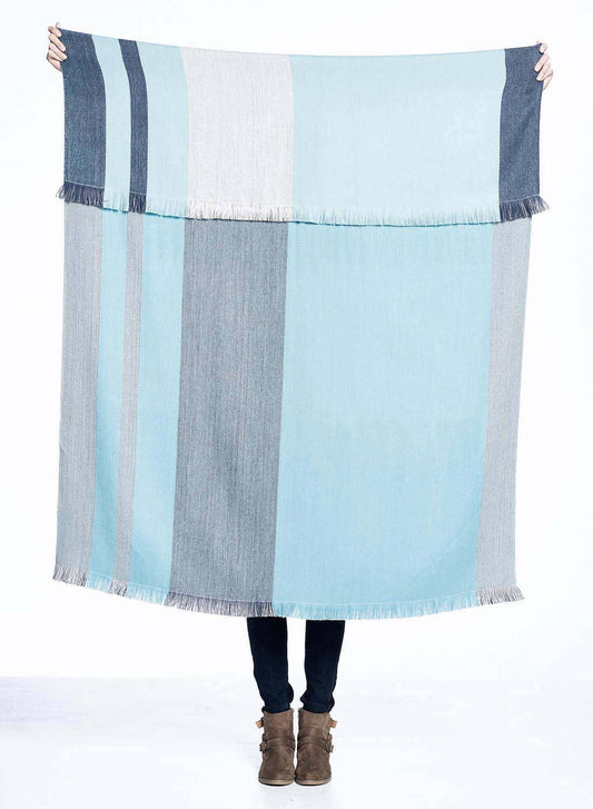 Alpaca Reversible Throw - Cool Agave