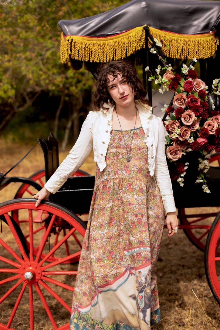 Love Revolution Bohéme Slip Dress w/ Sun, Horse & Florals
