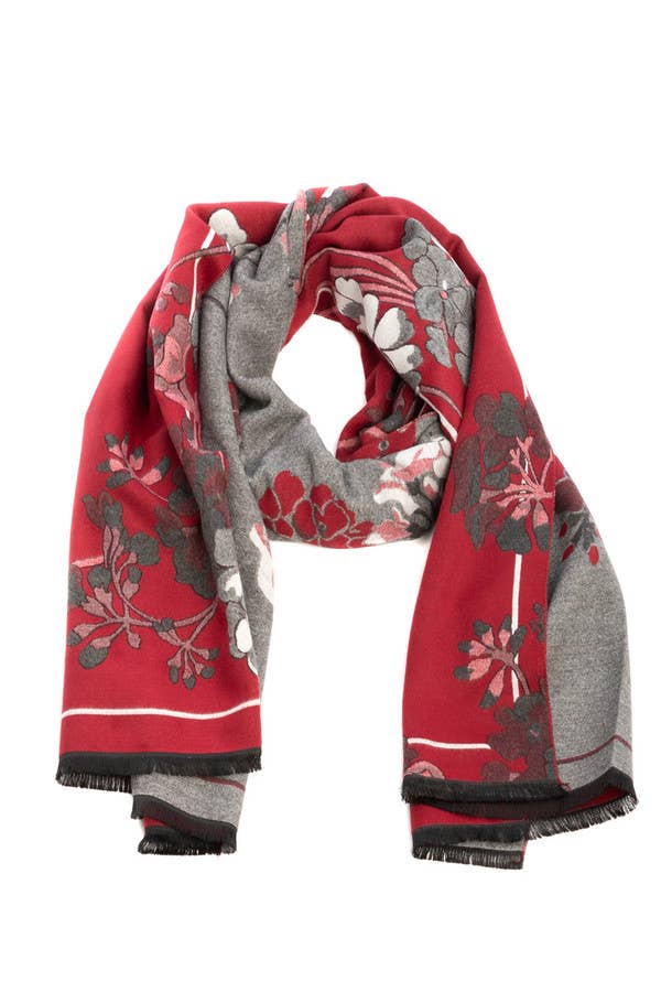 Reverse Floral Garden Printed Neck Scarf