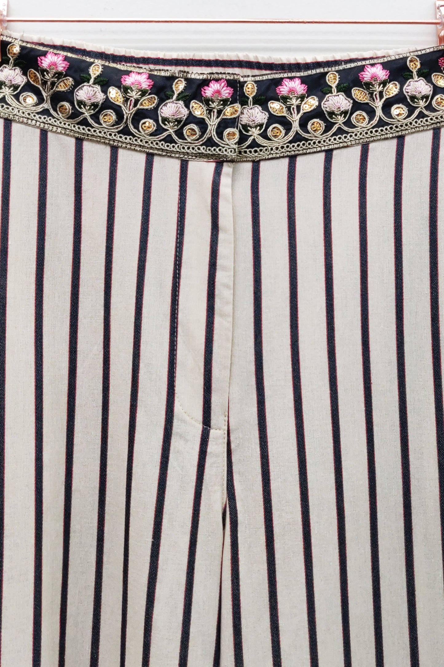 Derby Princess Stripe Pants | Wide Leg  Pants | Cotton Pants