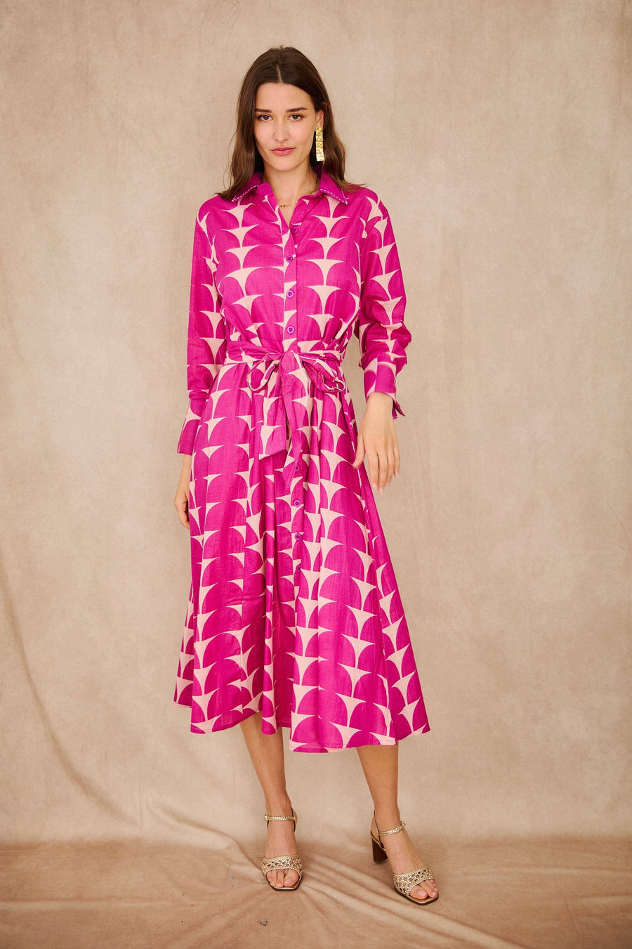 Cotton midi shirt dress - Orice