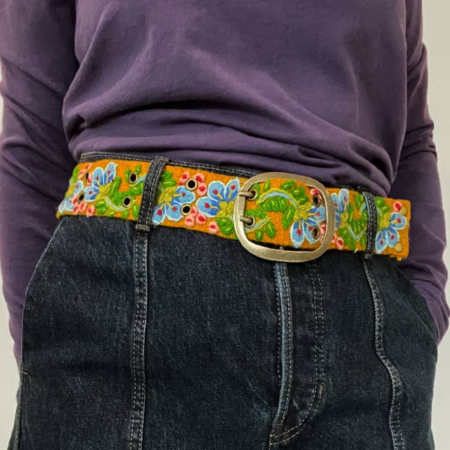 For Every Season Floral Embroidered Wool Belt
