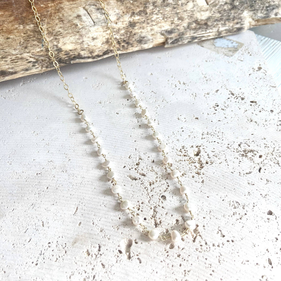 Fresh water pearl layering chain